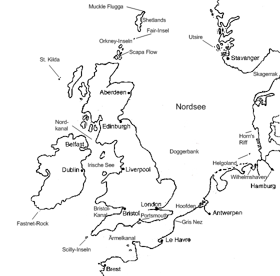 Karte der Nordsee